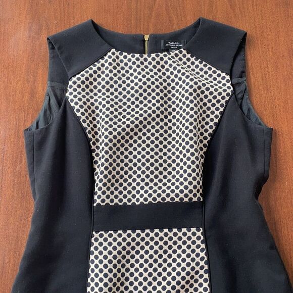 Tahari Black & Tan Polka Dot Dress - Picture 4 of 9